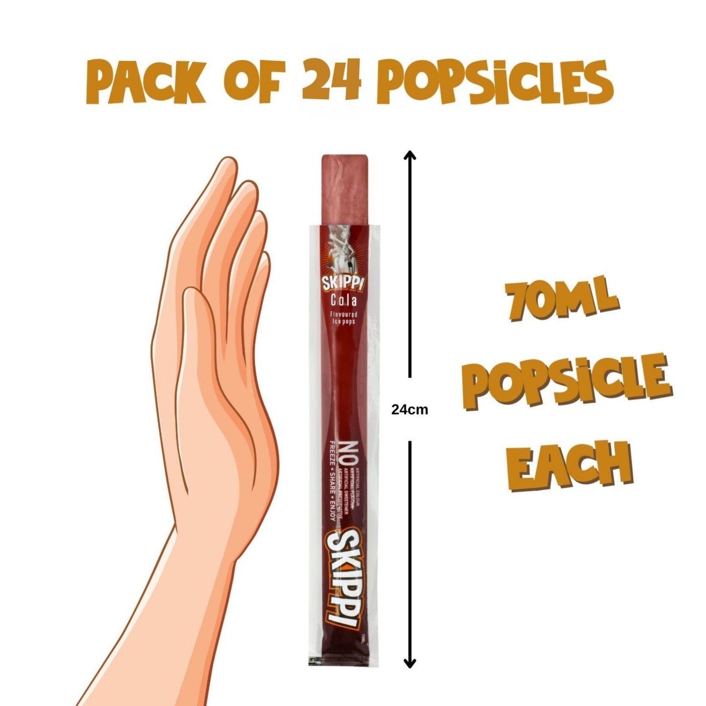 All Flavor Box of Skippi Natural Ice Pops, Pack of 24 Ice Pops - Skippi