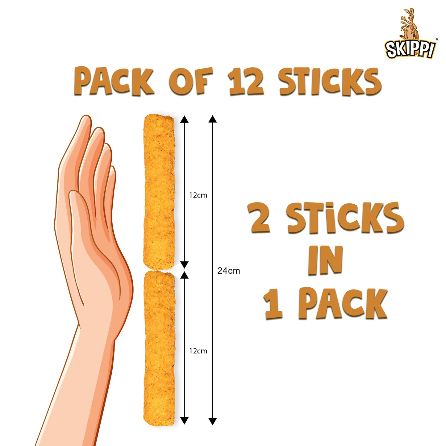 Paytm Exclusive Skippi Corn Sticks Combo Pack, 4 Delicious Flavors ( Sweet Corn, Thai Chilli, Magic Masala & Tangy Tomato) , 12 Sticks in 1 Pack. - Skippi