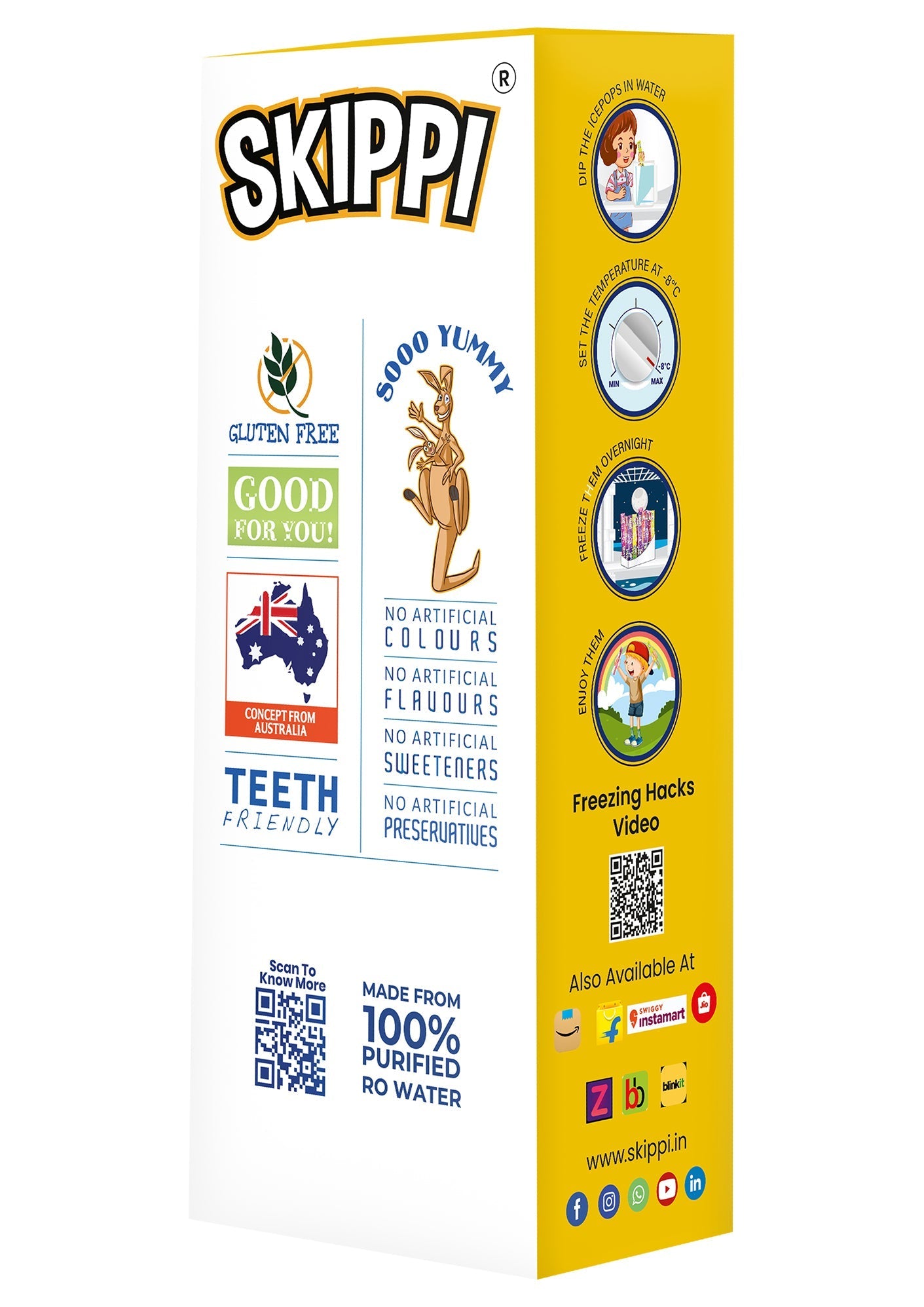 Mango Twist Flavor Skippi Natural Ice Pop, Pack of 12 Ice Pops - Skippi Ice Pops