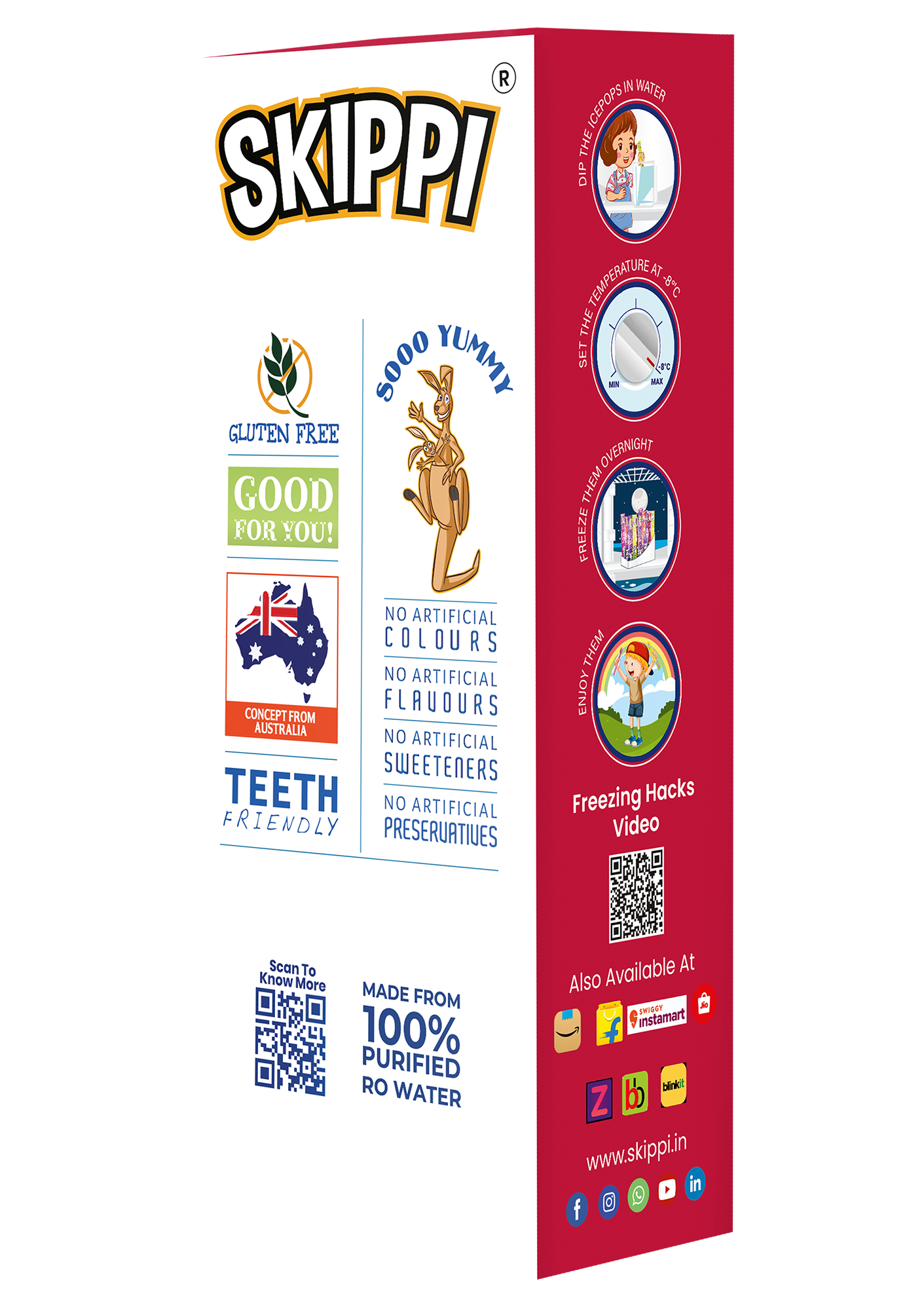 Cola Flavor Skippi Natural Ice Pop, Pack Of 12 Ice Pops - Skippi Ice Pops