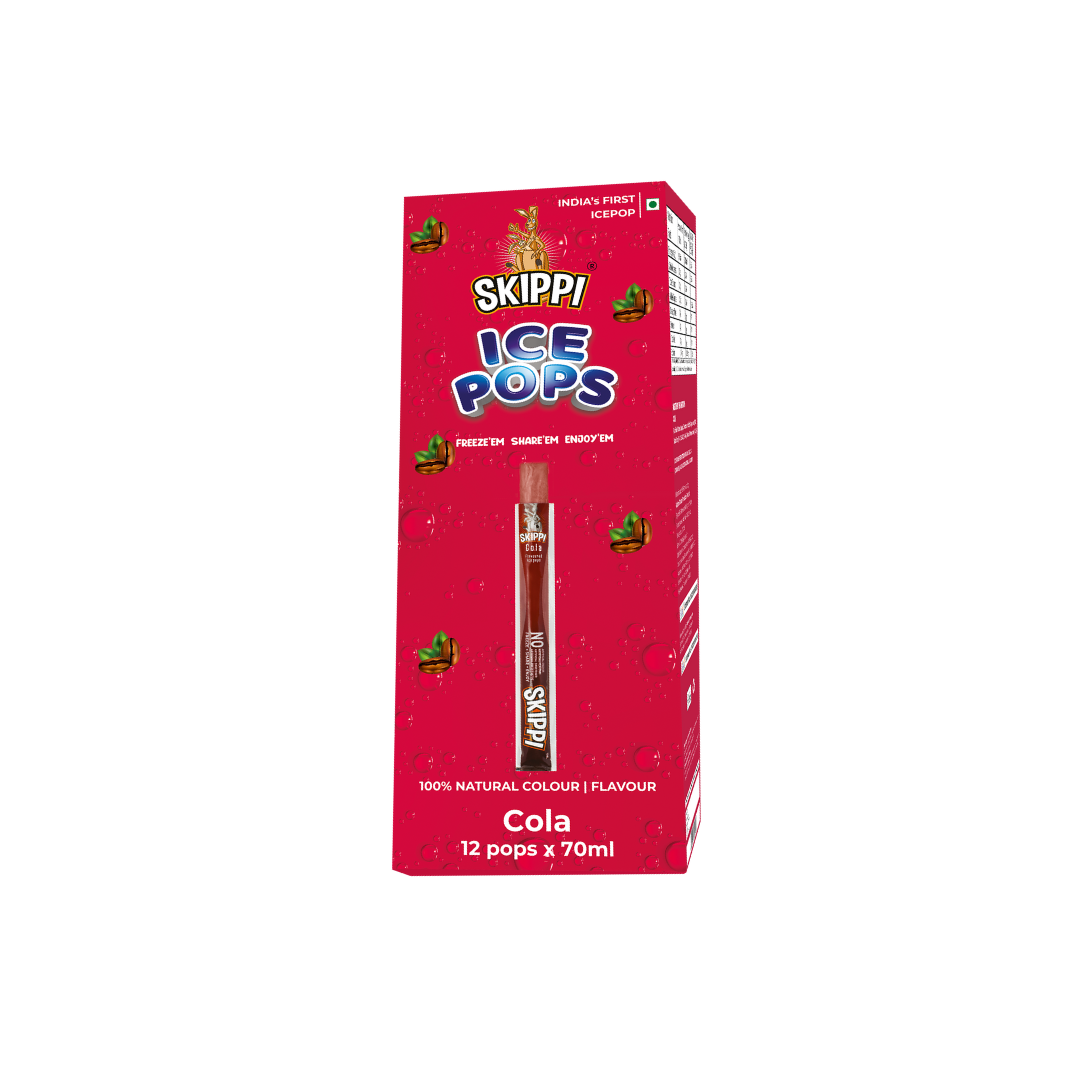 Cola Flavor Skippi Natural Ice Pop, Pack Of 12 Ice Pops - Skippi Ice Pops