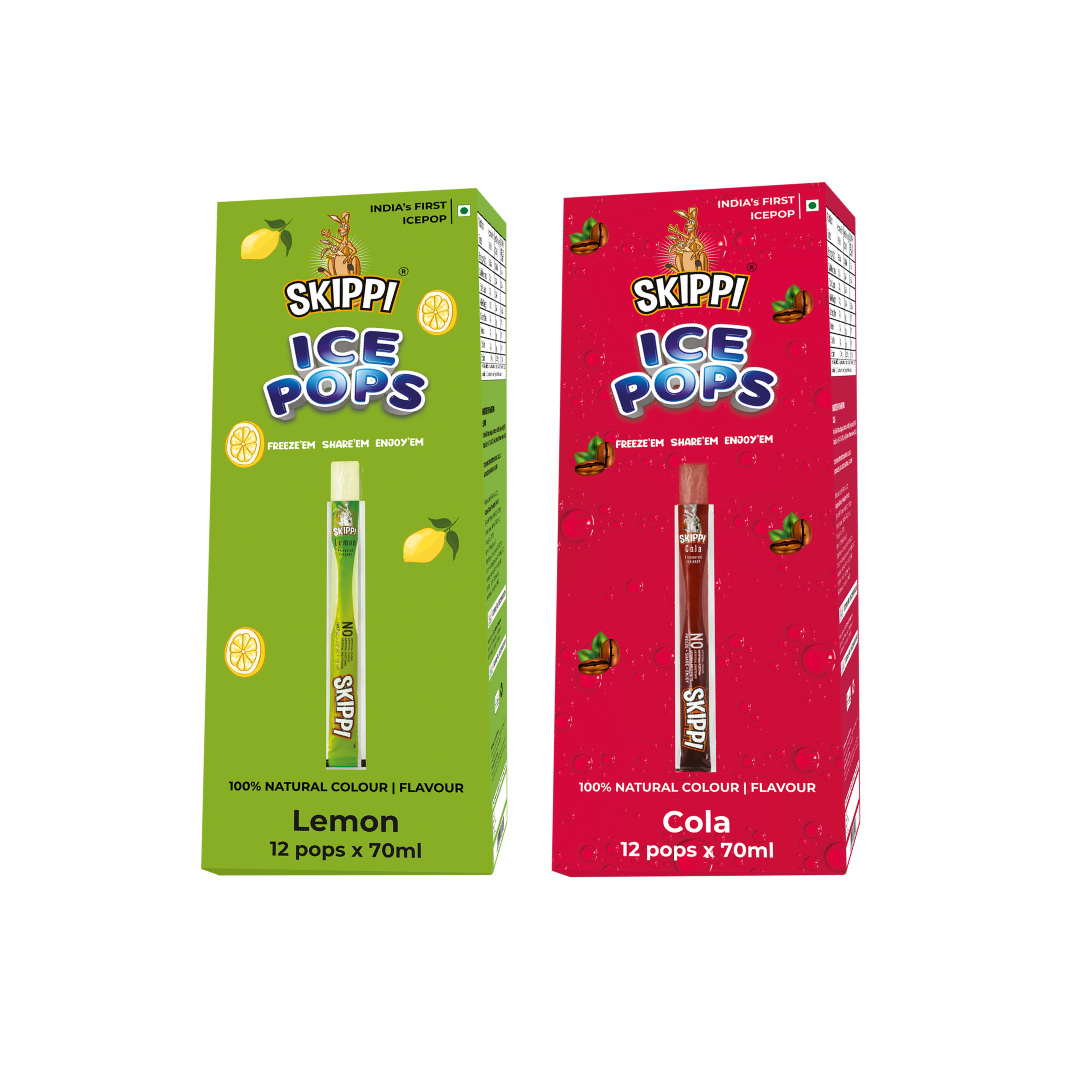 Skippi lemon and Cola flavor combo ice Pops