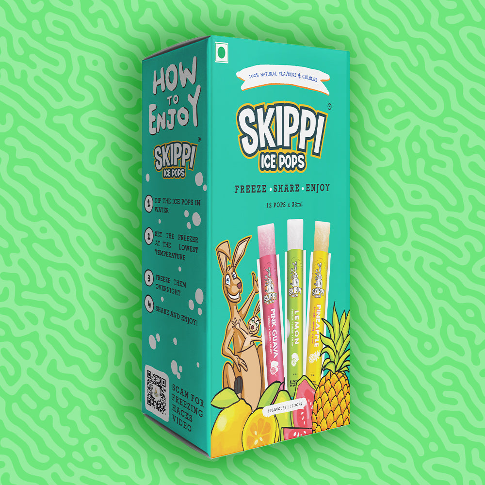 Pinkguava,Lemon,Pineapple flavour skippi icepops pack of 12