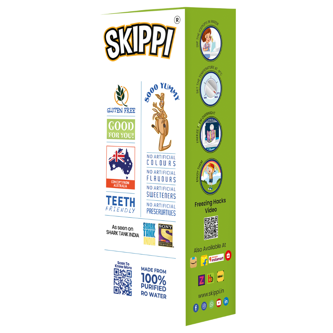 Lemon Flavor Skippi Natural Ice Pop, Pack Of 12 Ice Pops - Skippi Ice Pops