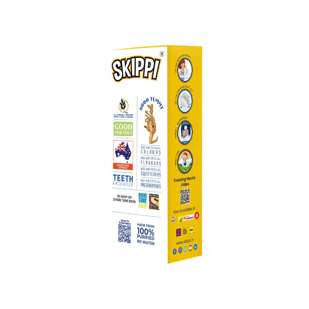 Mango Twist Flavor Skippi Natural Ice Pop, Pack of 12 Ice Pops - Skippi Ice Pops