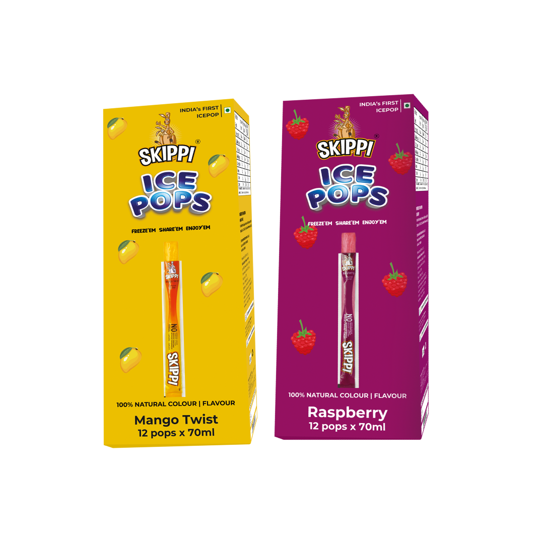 Skippi Raspberry and mango flavor Ice pops