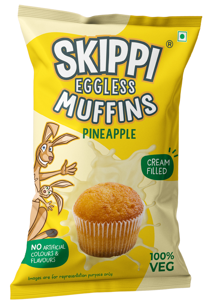 Skippi Eggless Muffins, 4 Assorted Flavors, Pack of 8 muffins 280 gm. (Pack of 2) - Skippi