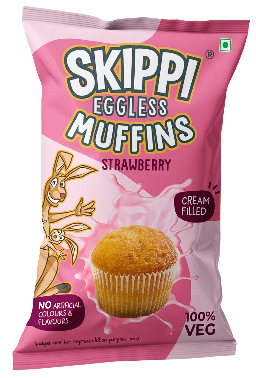 Skippi Eggless Muffins, 4 Assorted Flavors, Pack of 8 muffins 280 gm. (Pack of 2) - Skippi