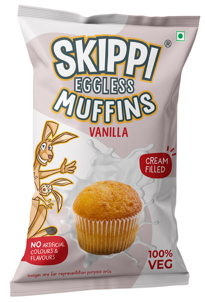 Skippi Eggless Muffins, 4 Assorted Flavors, Pack of 8 muffins 280 gm. (Pack of 2) - Skippi
