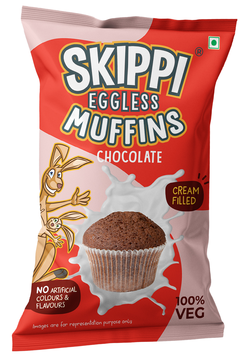 Skippi Eggless Muffins, 4 Assorted Flavors, Pack of 8 muffins 280 gm. (Pack of 2) - Skippi