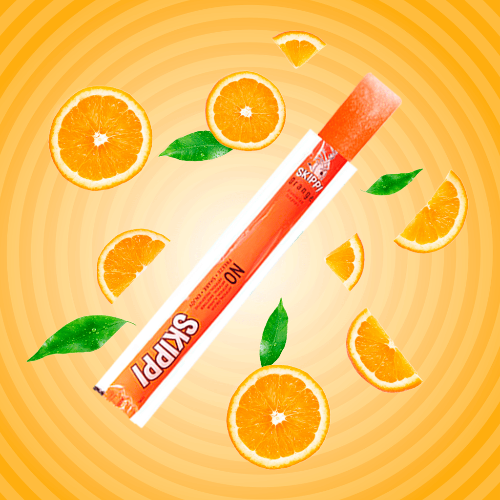 Orange and raspberry flavour skippi ice pops pack of 12