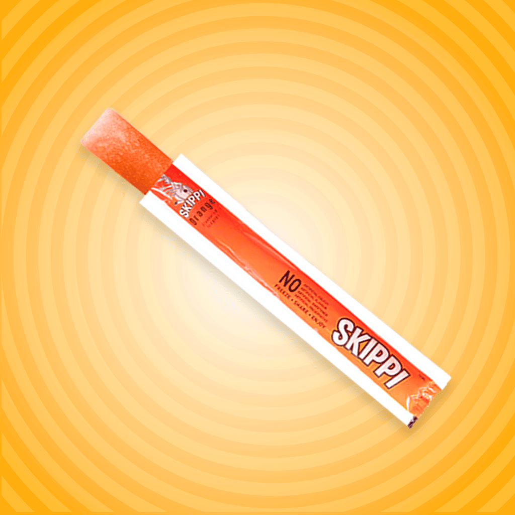 Bubblegum and orange flavour skippi ice popsicle box of 12