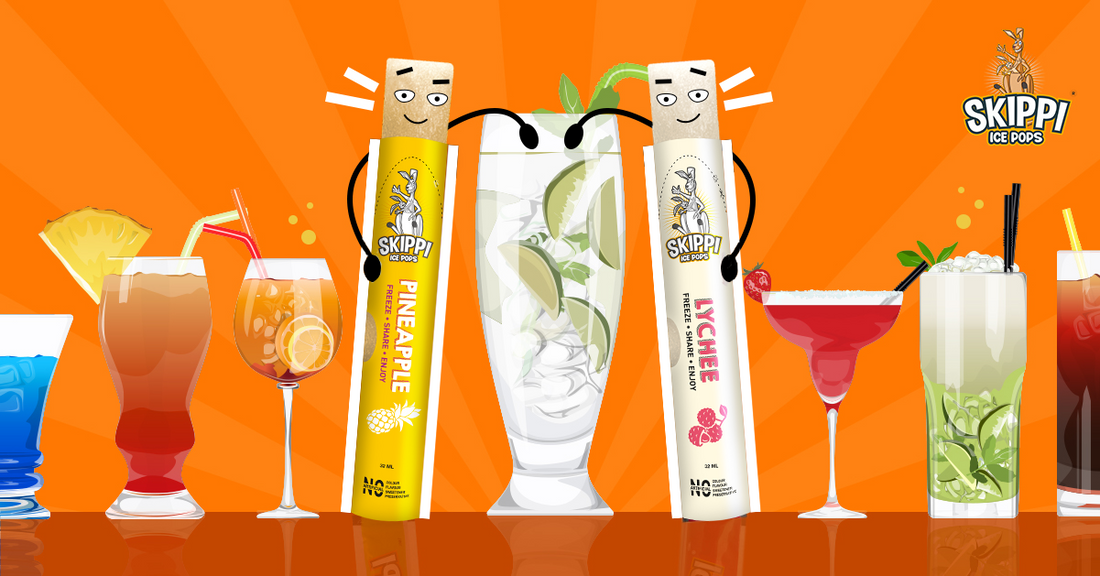 Refreshing Cocktails with Skippi Tropical Flavors - Pineapple and Lychee flavours