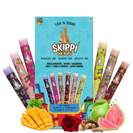Desi Flavours Box of Skippi, Pack of 24 pops of 70Ml - Skippi