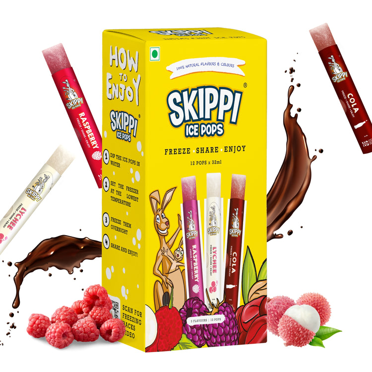 Buy Pack of 12 All Flavor Natural Ice Popsicle - Skippi