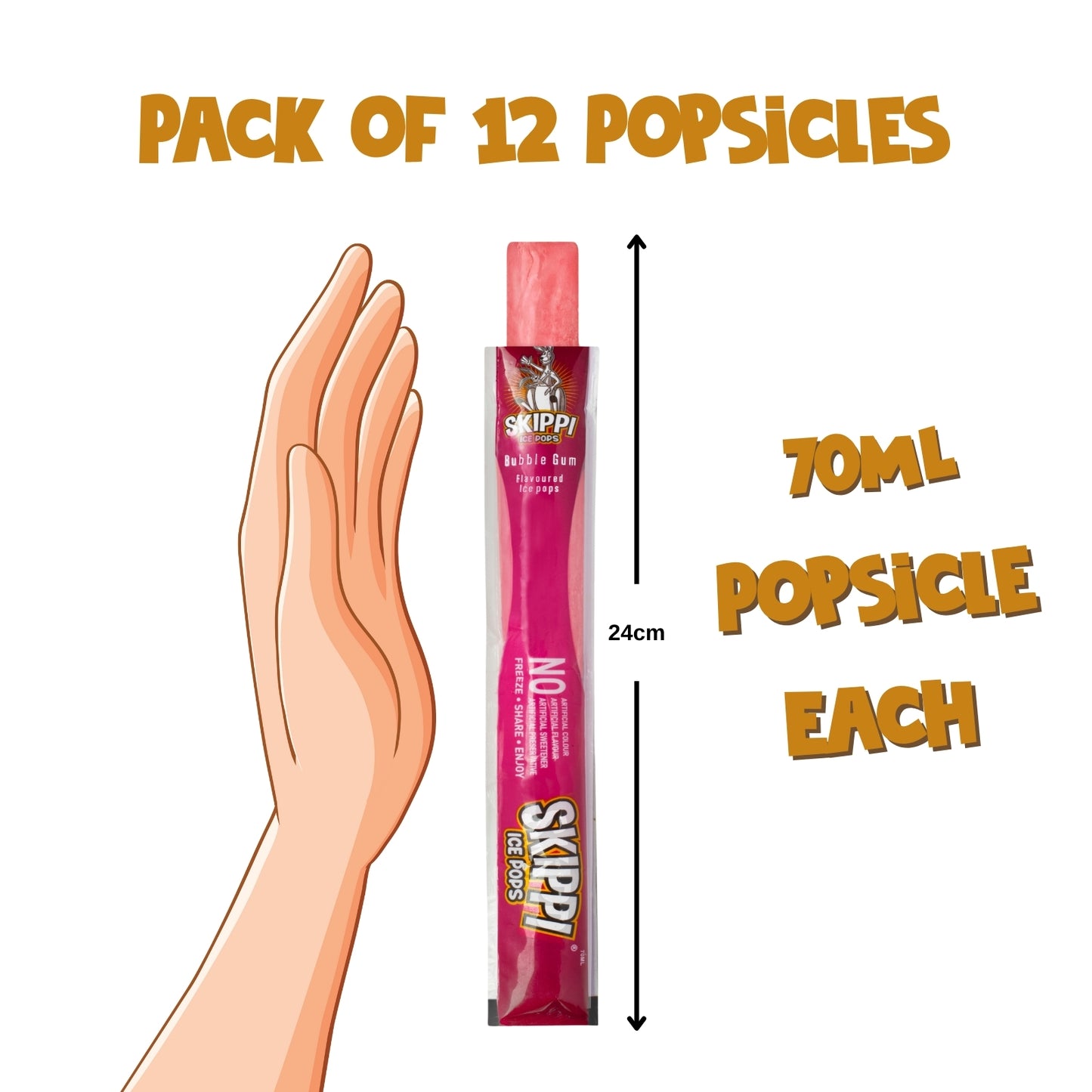 Skippi Bubblegum Flavored Popsicle 70ml, 1 PC