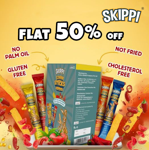 (12 Sticks)All Time Snack of Skippi Tasty namkeen Corn Sticks, 4 flavors (Sweet Corn, Magic Masala, Tangy Tomato & Thai Chilli), 144g (12g x 12 Rolls)
