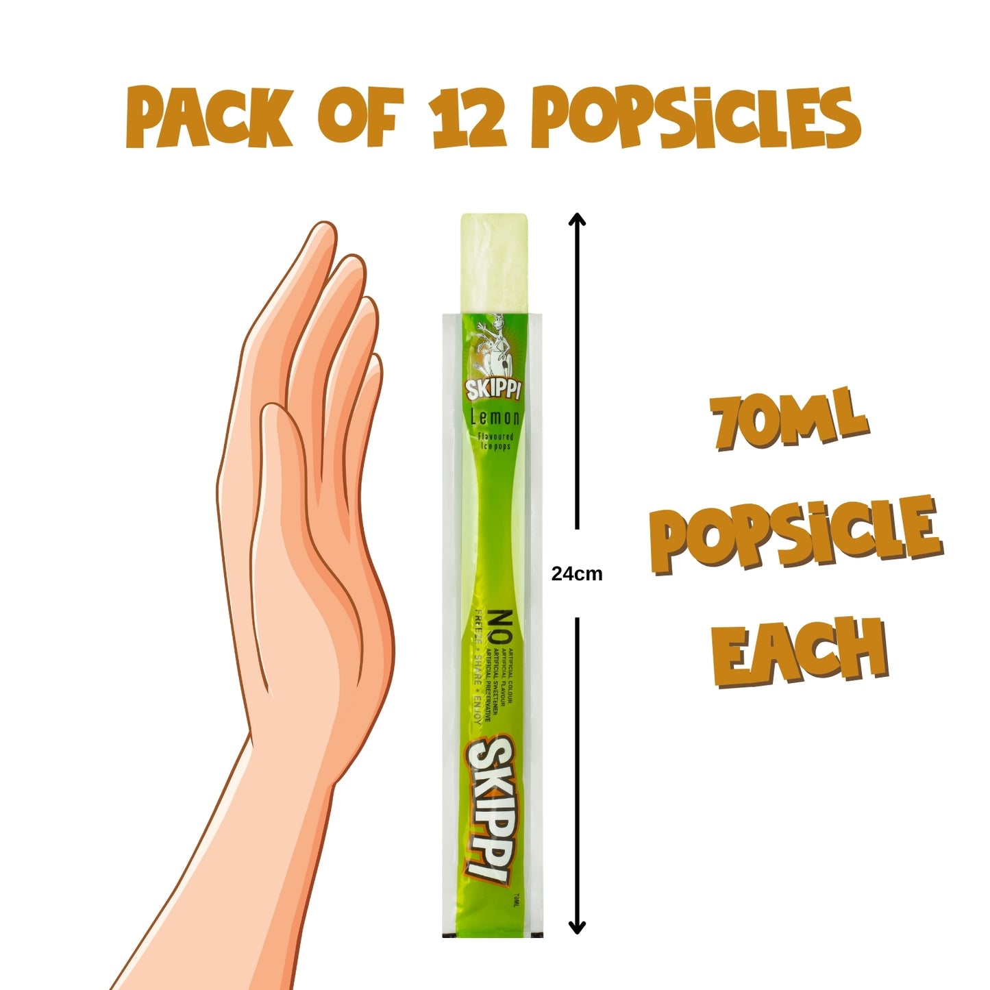 Skippi Lemon Flavored Popsicle 70ml, 1 PC