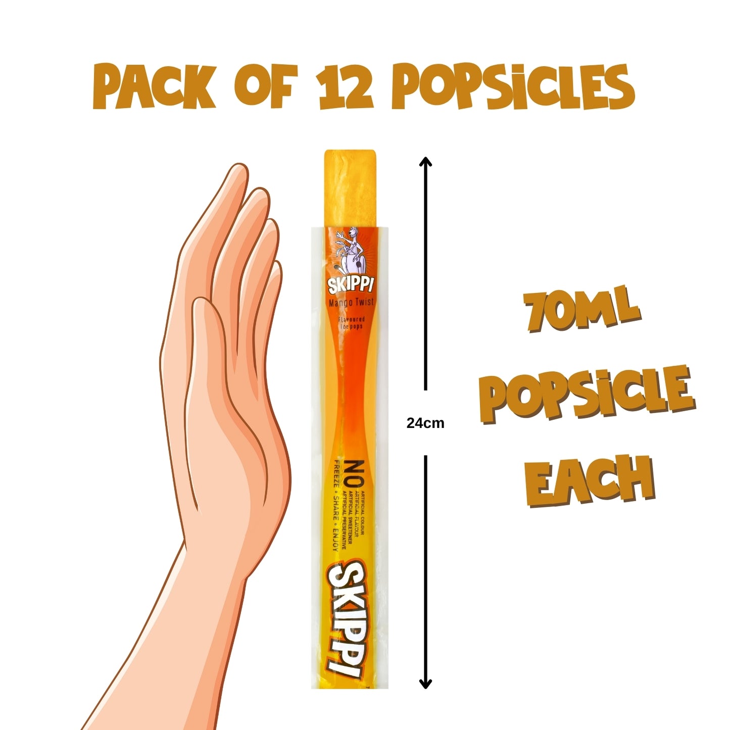 Skippi Mango Flavored Popsicle 70ml, 1 PC