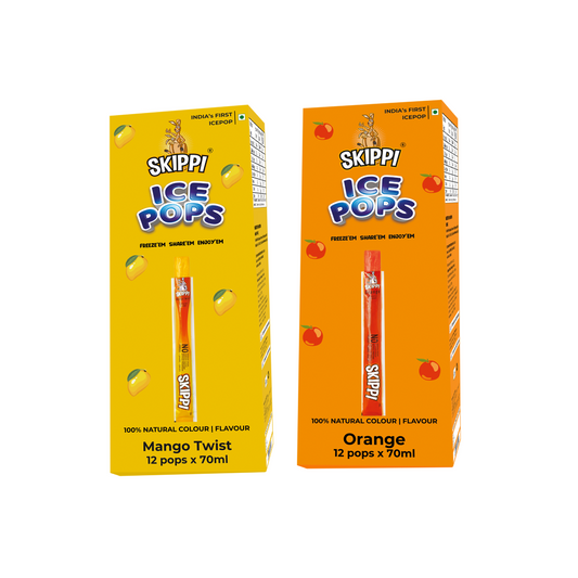 Skippi orange and Mango flavor combi ice pops