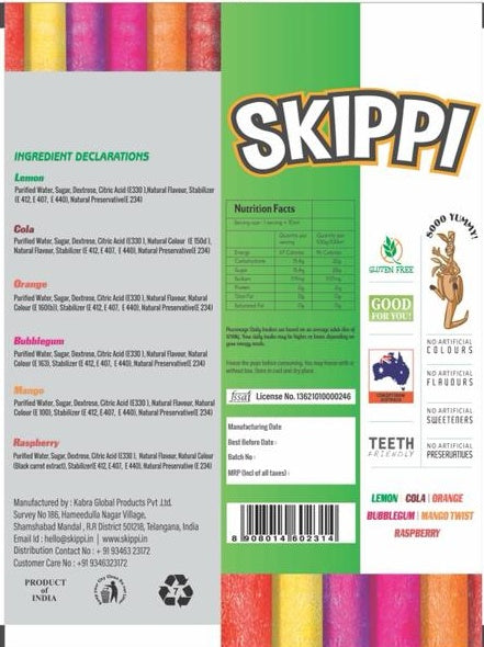 All Flavor Saver Bag of Skippi Natural Ice pops,  Pack of 36 Ice Pops