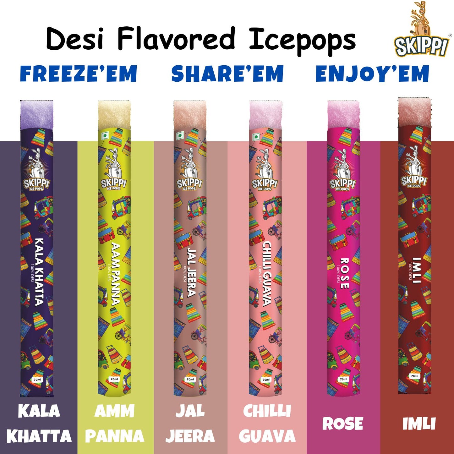 Skippi Desi Kala Khatta Flavored Popsicle  70ml, 1 PC