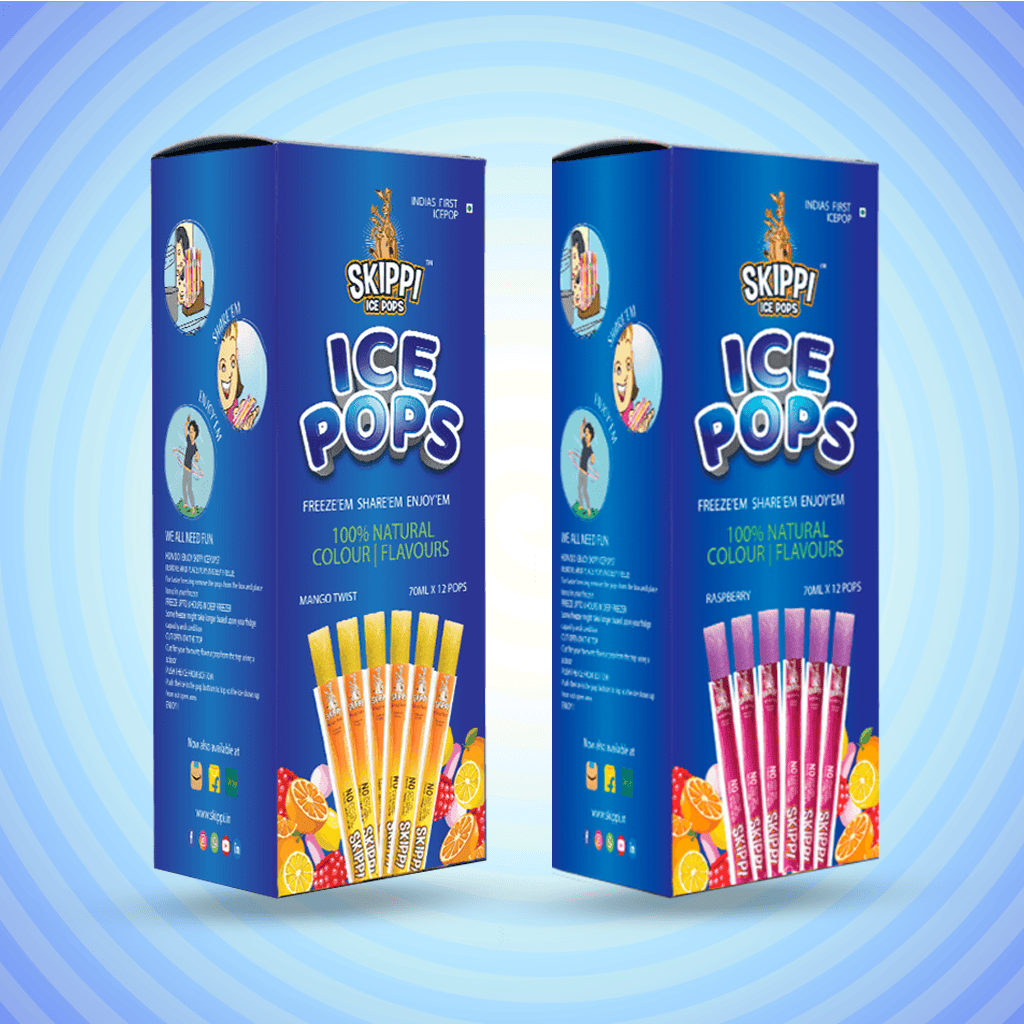 Mango and raspberry flavour skippi ice popsicle pack of 12