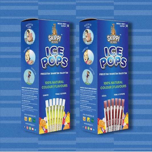 Cola and lemon flavour skippi ice popsicle box of 12