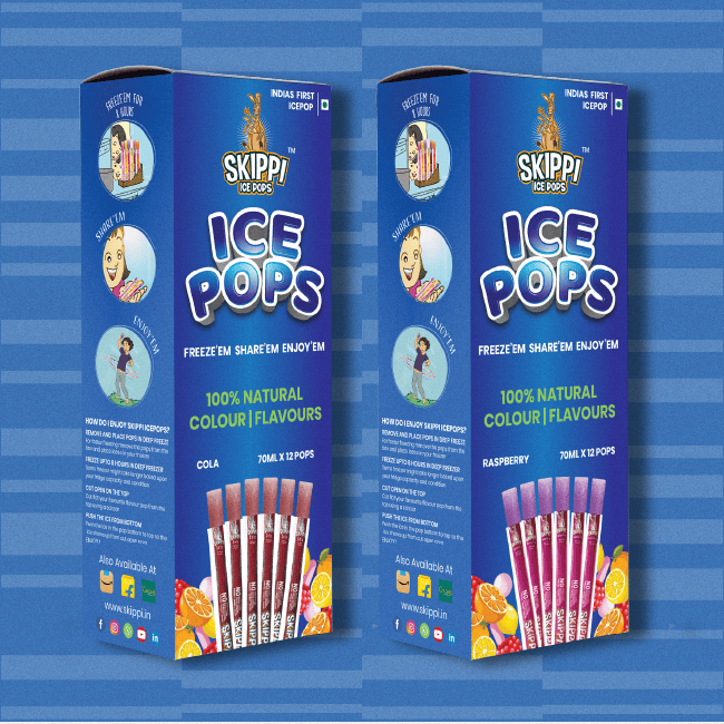 Cola and raspberry flavour skippi ice popsicle pack of 12